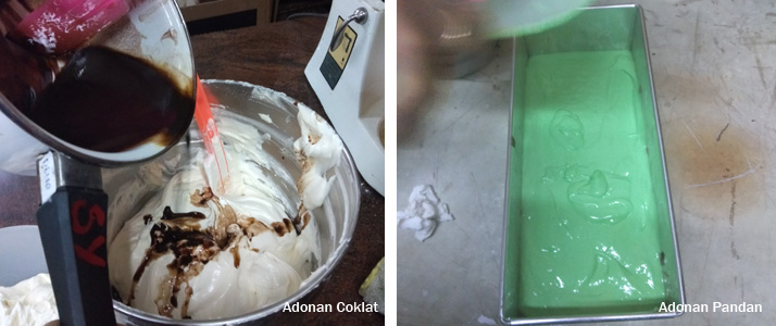 Adonan Brownies Kukus Coklat Pandan